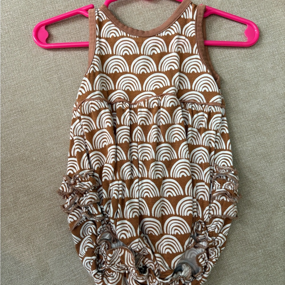 Little Sleepies Brown and White Rainbow Bodysuit